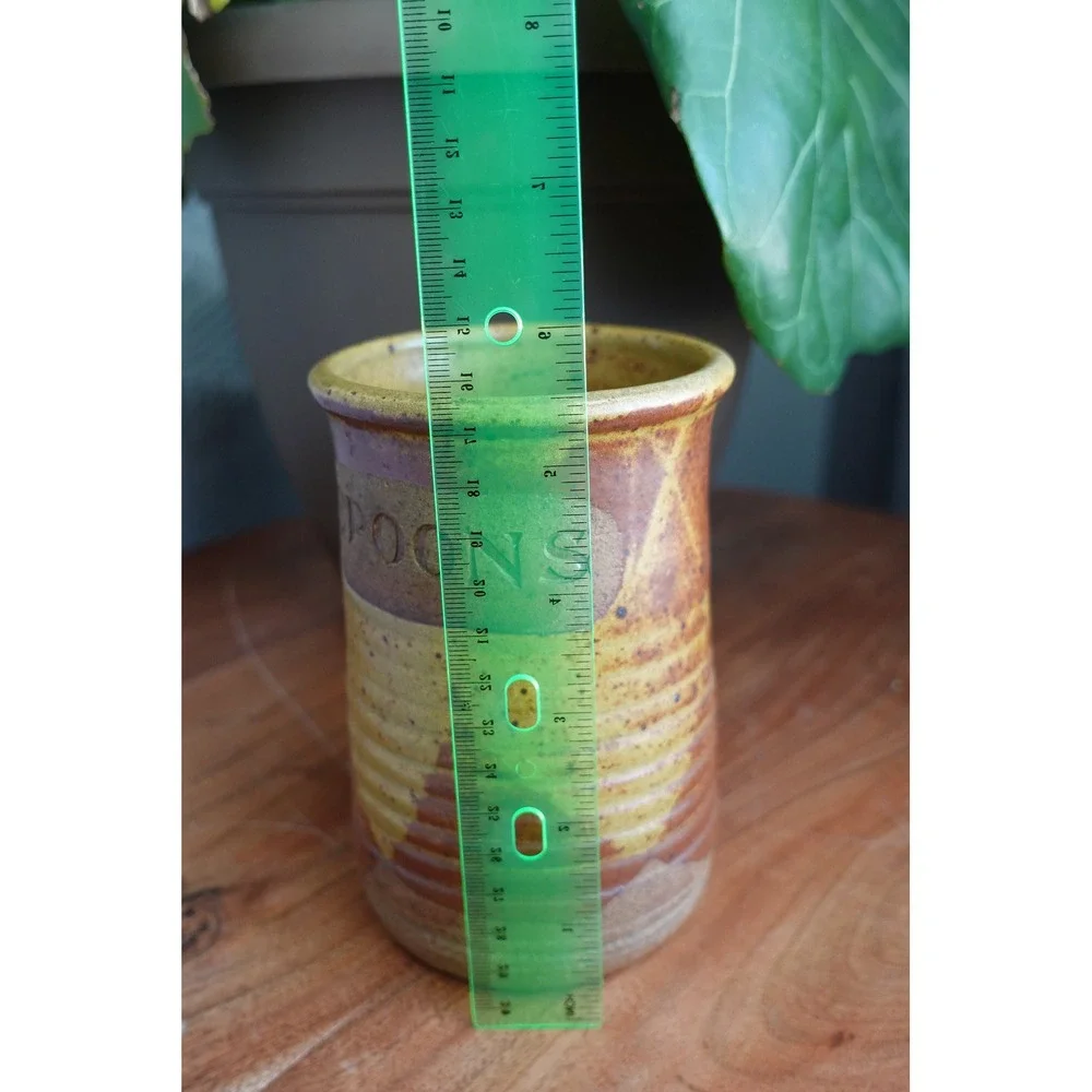 Handmade Pottery Utensil‎ Holder Ceramic Spoons Crock Kitchen Decor
